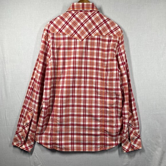 True Religion Shirt Mens Large Western Pearl Snap Long Sleeve Plaid Cotton Cuff - Picture 3 of 16